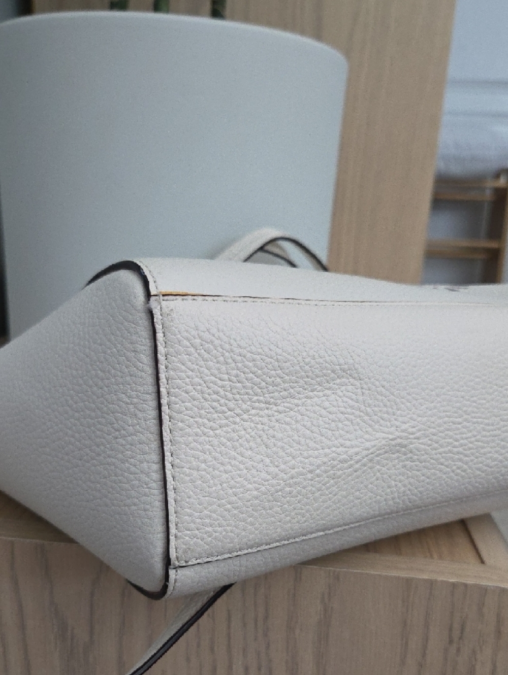kate spade Elizabeth Faye Drive Perforated Leather Tote In White w Gold Accents - Picture 5 of 10